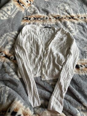 Brandy Melville Cream Cable-Knit Cardigan